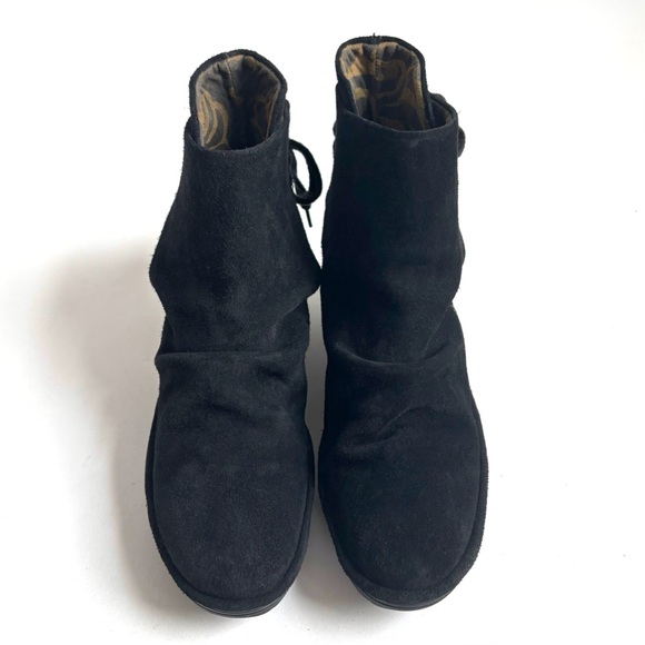 Fly London Yama Suede Wedge Ankle Boots Black Size EU 39 US 8-8.5 - Picture 3 of 16